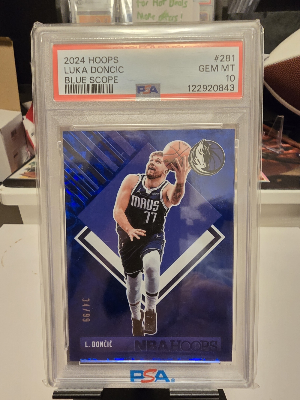 2024 Hoops Luka Dončić Blue Scope PSA GEM MT 10 Trading Card - Blue